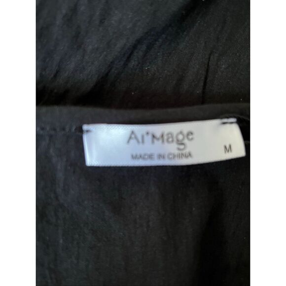 Brand New Ai'mage Women's Medium Black Swim Cover Up Button Down Top Swimwear - Picture 7 of 12